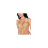 Nuisette transparente brodée jaune et string 